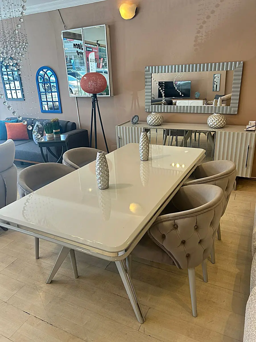 Şömine Detaylı Modern Yemek Odası Takımı
